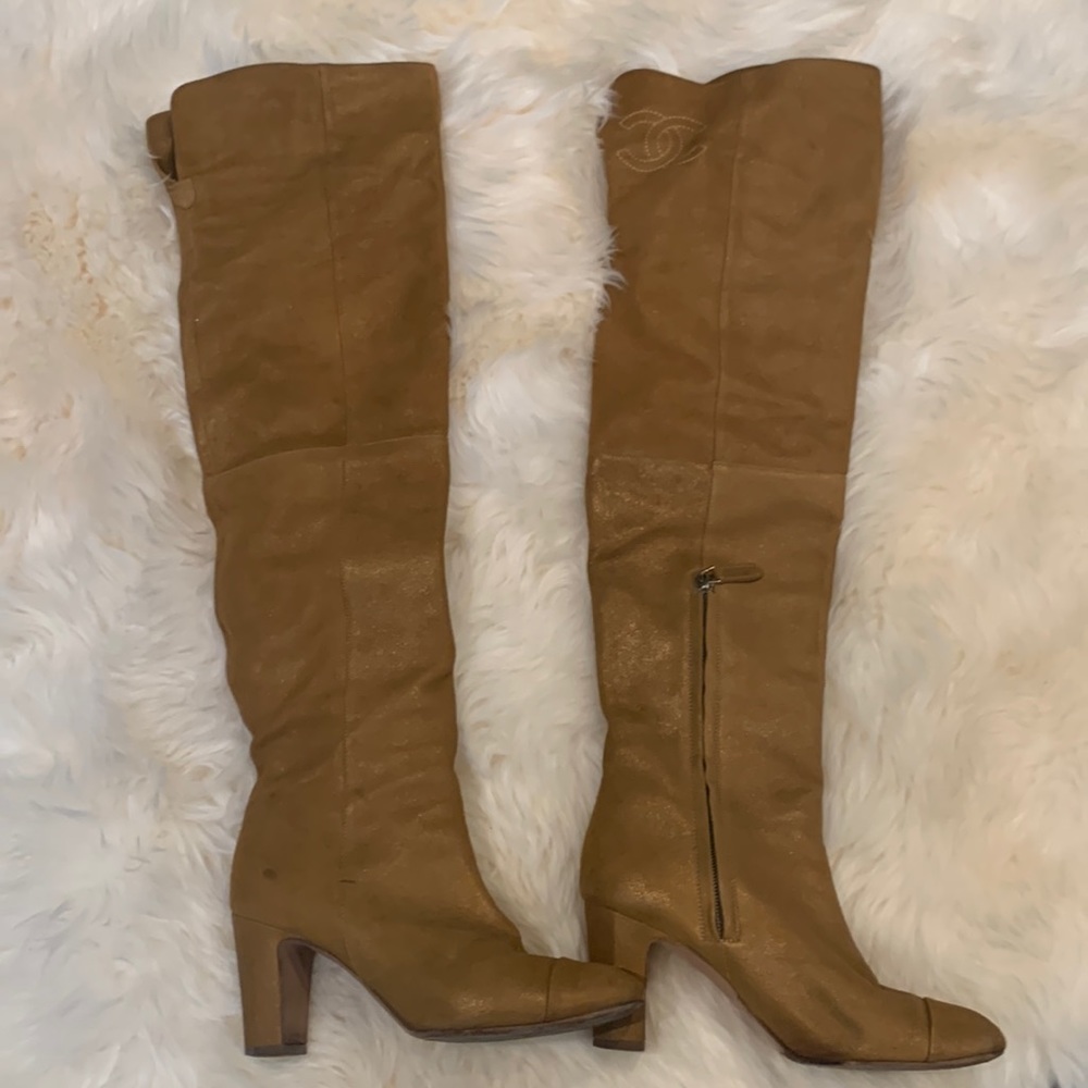 Chanel over the knee boots